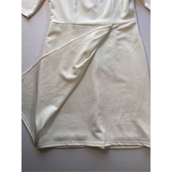 Lulus Westwood Ivory Cream Half Sleeve Sheath Dress Size Large EUC Style HL1249 - Picture 4 of 11